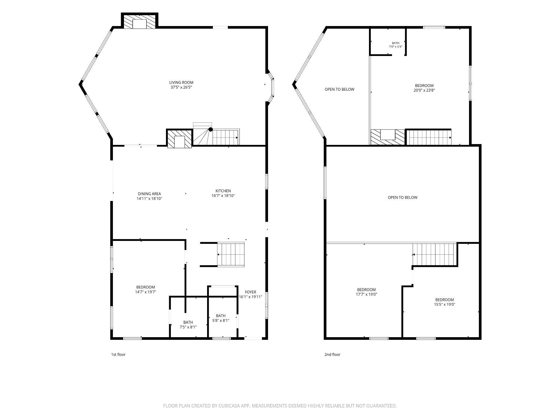 First and second floor plans shown together